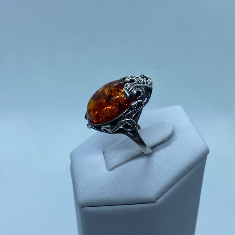925 Amber Ring - image 3
